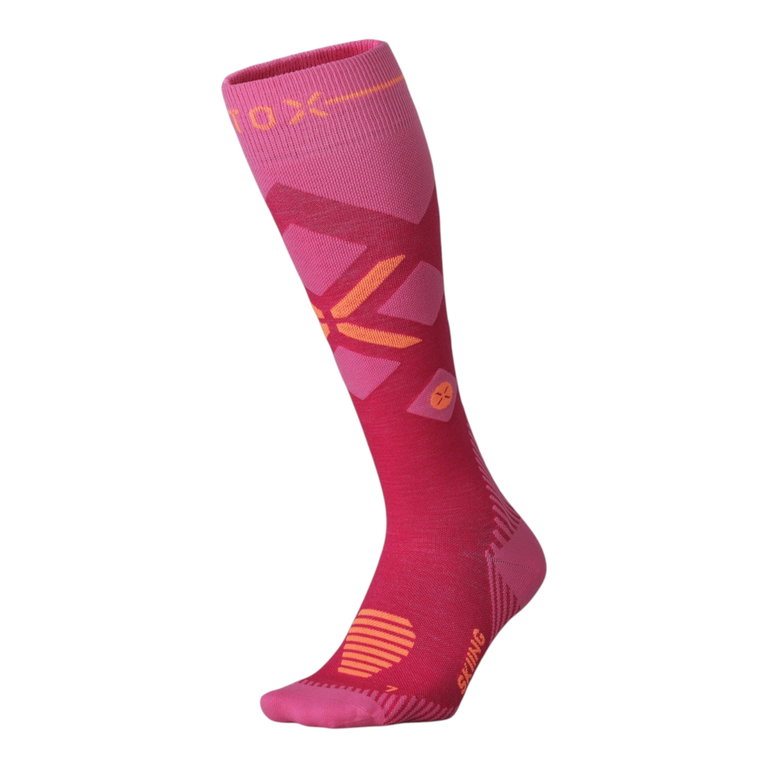 STOX Energy Socks Skisocke Skiing Merino (Kompression fördert Durchblutung) pink/orange Damen - 1 Paar